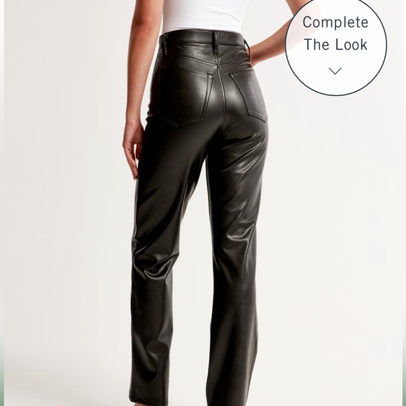 Abercrombie Vegan Leather 90s Straight Pants - Picture 3 of 6